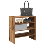 Schoenenrek 60x30x30,5 cm oud houtkleurig stapelbaar (2 st)
