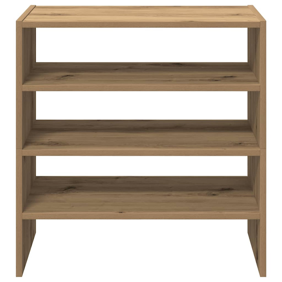 Schoenenrekken 2 st stapelbaar 60x30x30,5 cm artisanaal eiken