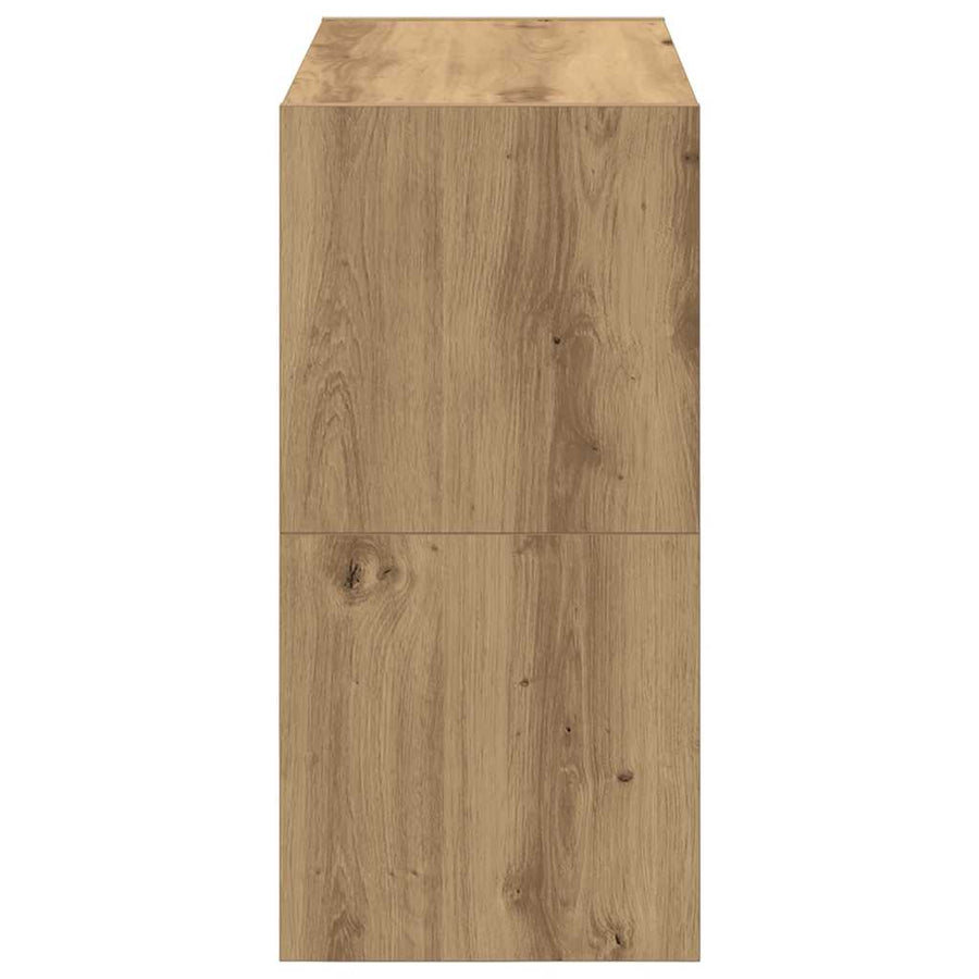 Schoenenrekken 2 st stapelbaar 60x30x30,5 cm artisanaal eiken