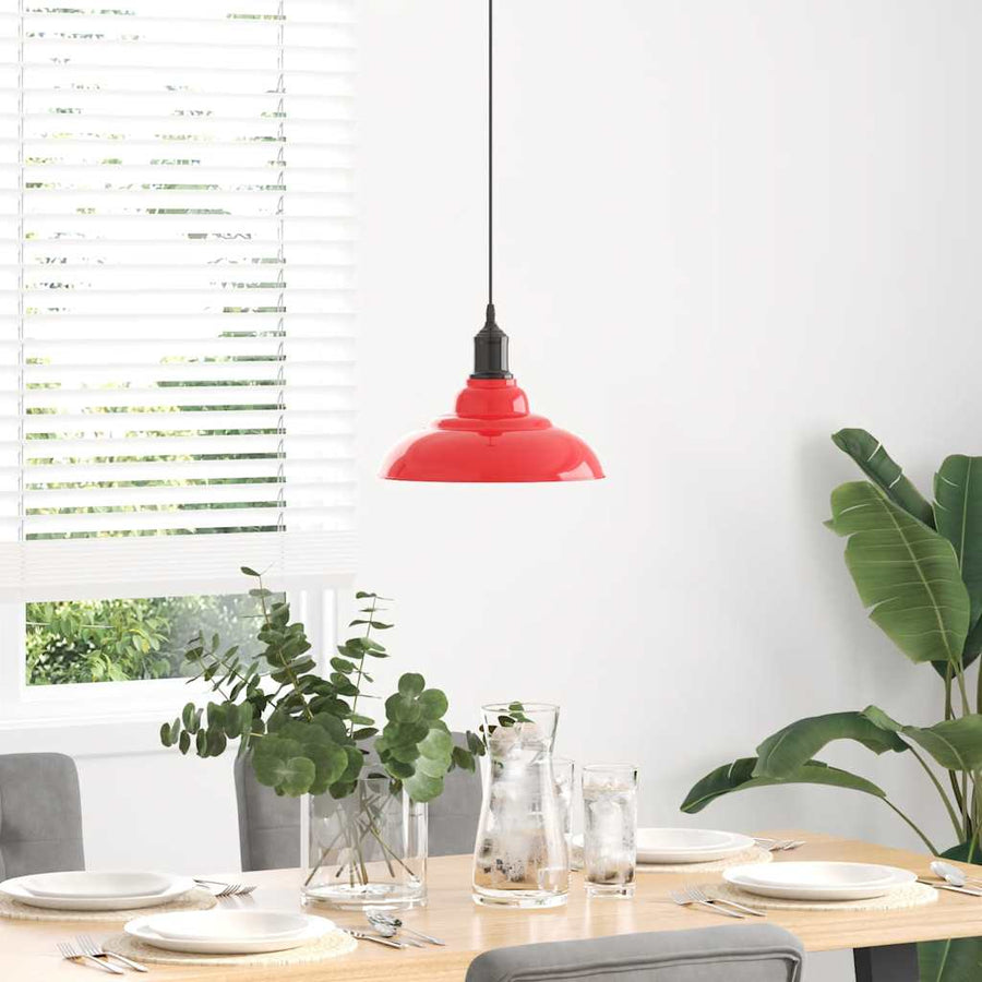 Hanglamp in hoogte verstelbaar E27 Ø31 cm metaal glanzend rood