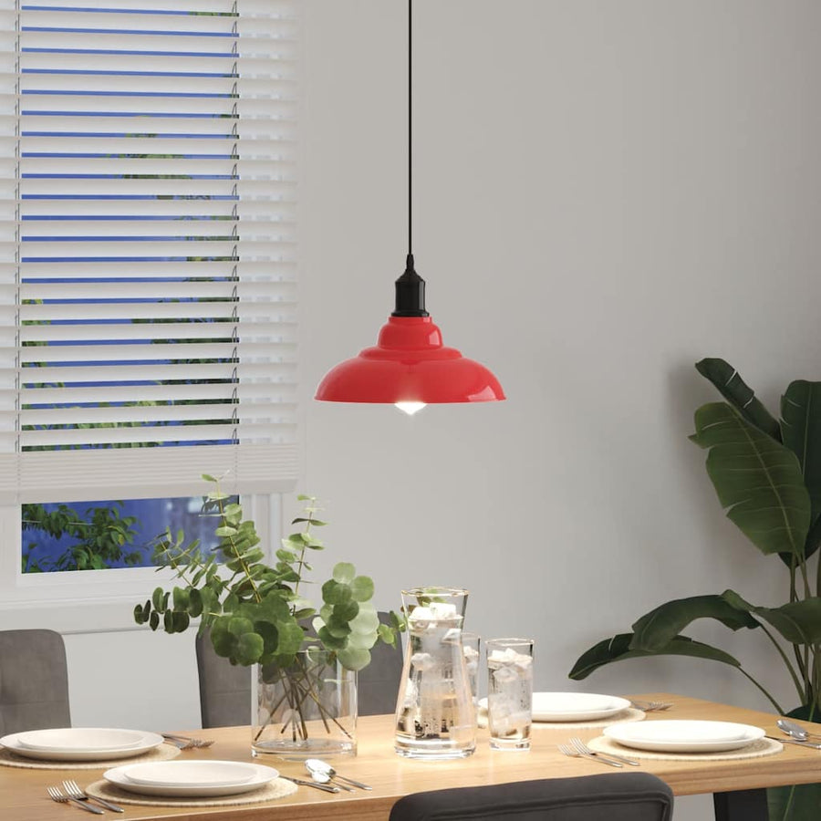 Hanglamp in hoogte verstelbaar E27 Ø31 cm metaal glanzend rood