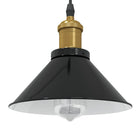Height-adjustable pendant light E27 Ø22 cm metal glossy black