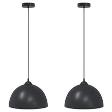 Hanglampen 2 st In hoogte verstelbaar E27 30 cm metaal zwart