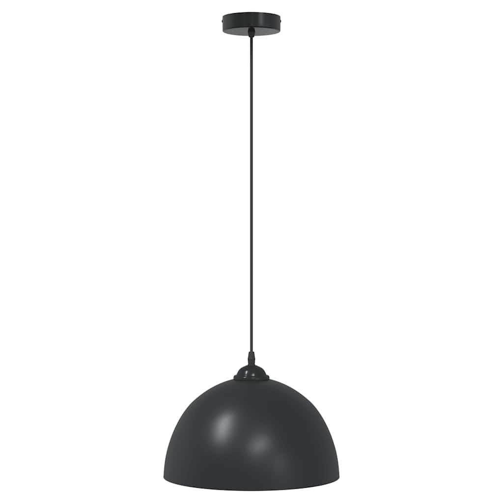 Hanglampen 2 st In hoogte verstelbaar E27 30 cm metaal zwart