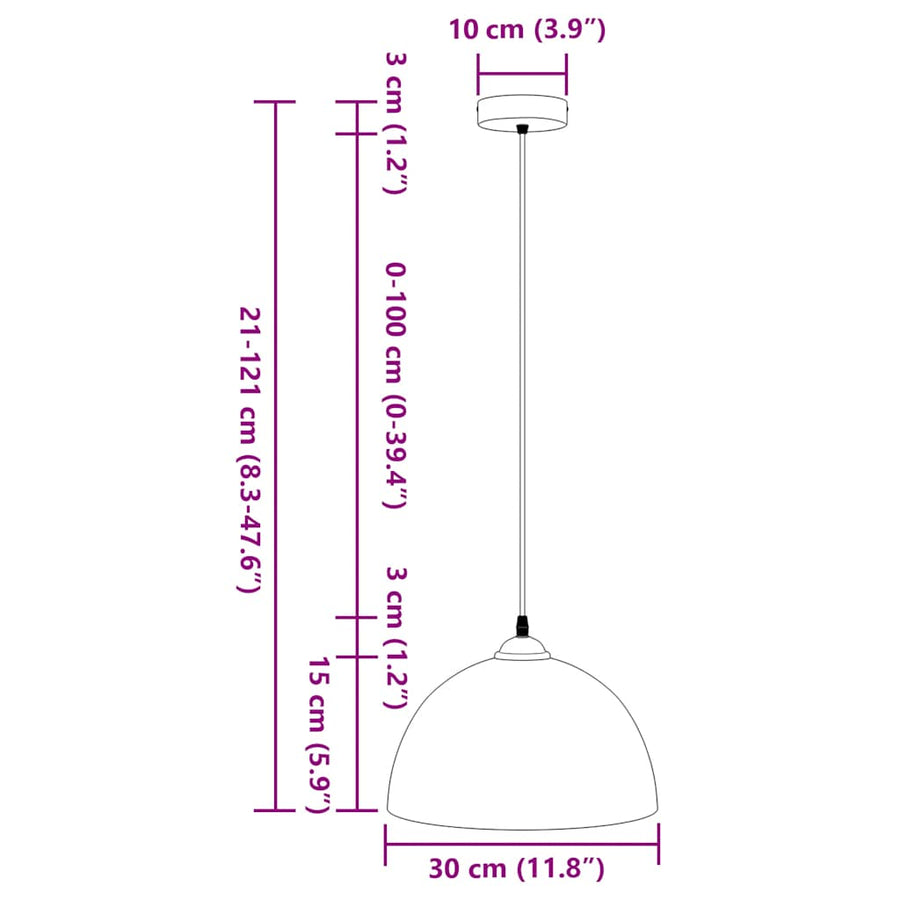 Hanglampen 2 st In hoogte verstelbaar E27 30 cm metaal wit