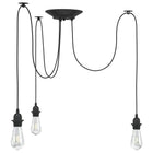 Hanglamp 3 lamphouders E27 metaal zwart 157 cm