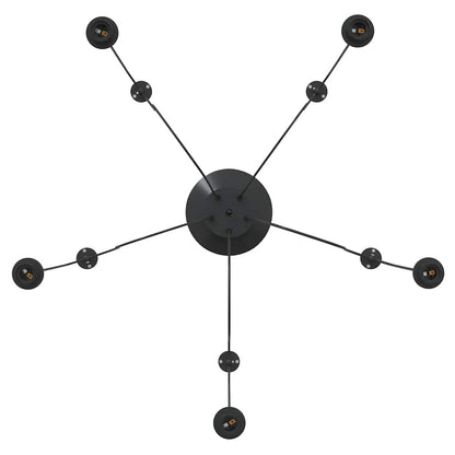 Hanglamp met 5 lamphouders E27 metaal zwart