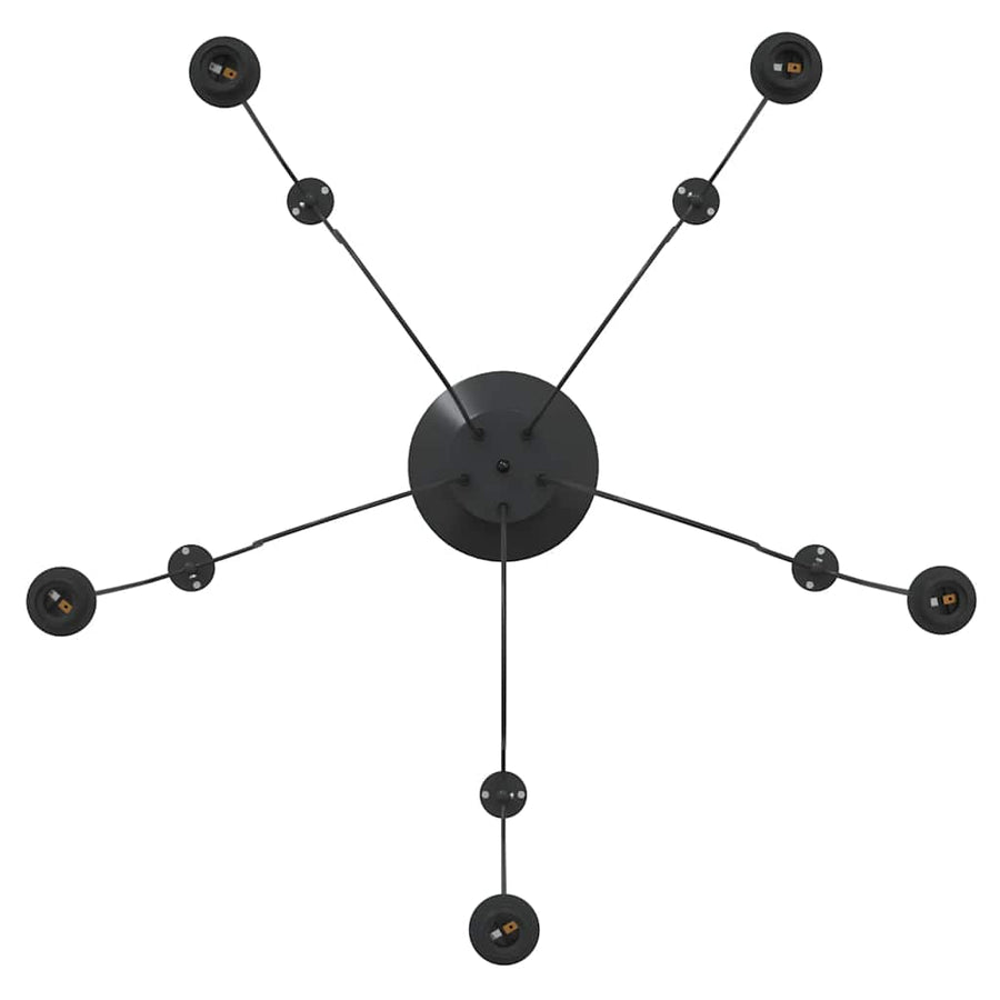 Hanglamp met 5 lamphouders E27 metaal zwart