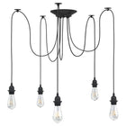 Hanglamp 5 lamphouders E27 metaal zwart