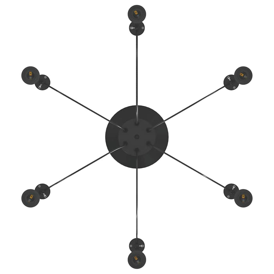 Hanglamp met 6 lamphouders E27 metaal zwart