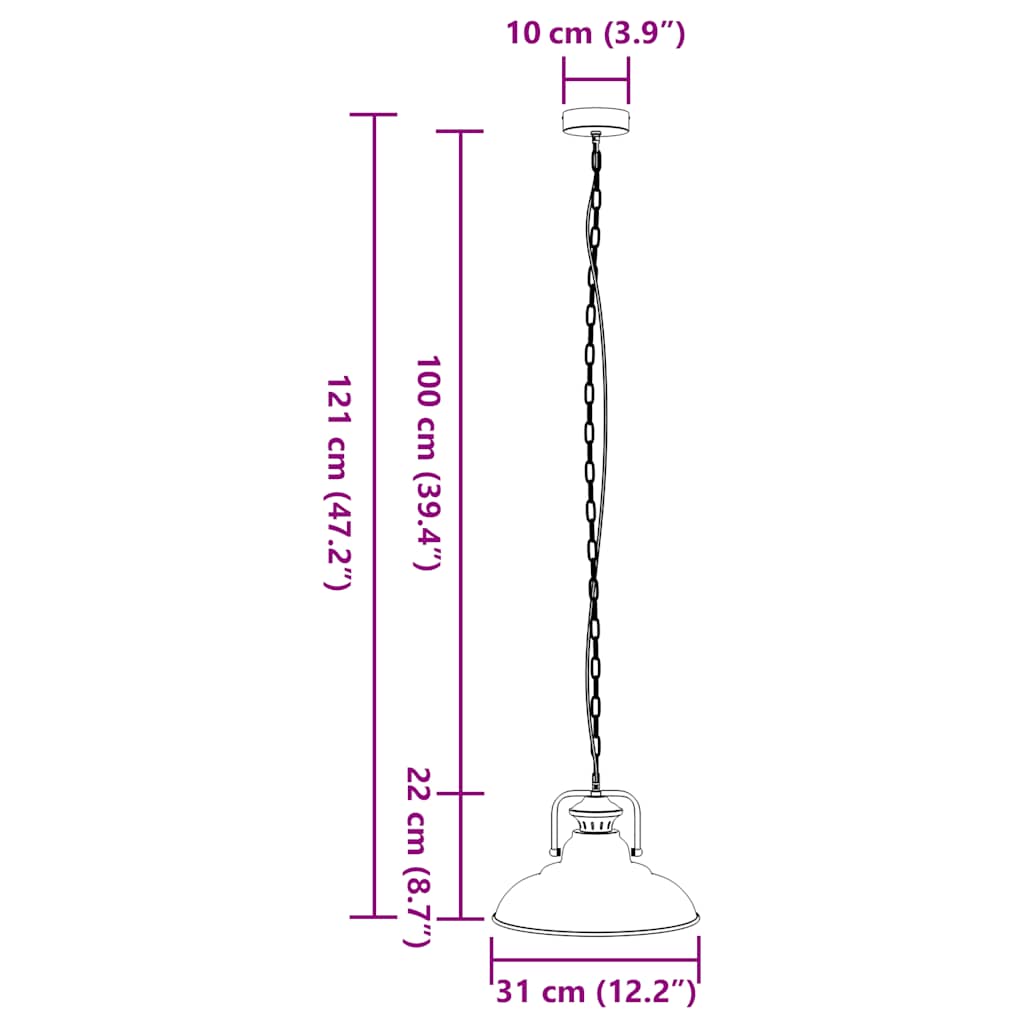 Hanglamp E27 Ø 31 cm ijzer zwart