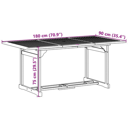 9-delige Tuinset 180x90x75 cm massief acaciahout