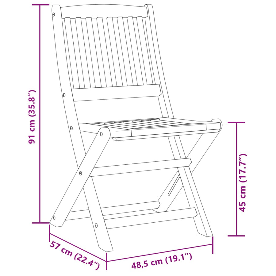 9-delige Tuinset 180x90x75 cm massief acaciahout