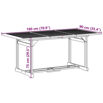 9-delige Tuinset 180x90x75 cm massief acaciahout