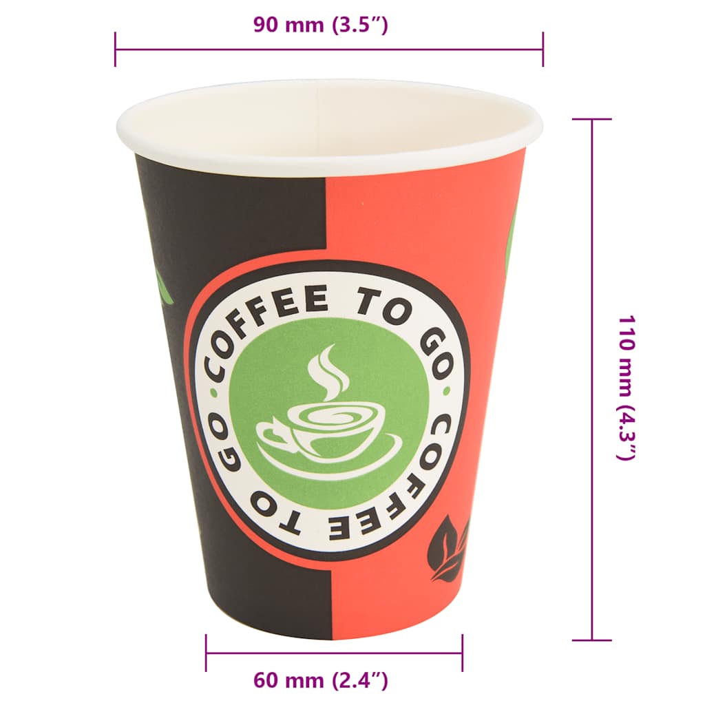 Papieren koffiekopjes 1000 st 12oz 300 ml rood en zwart