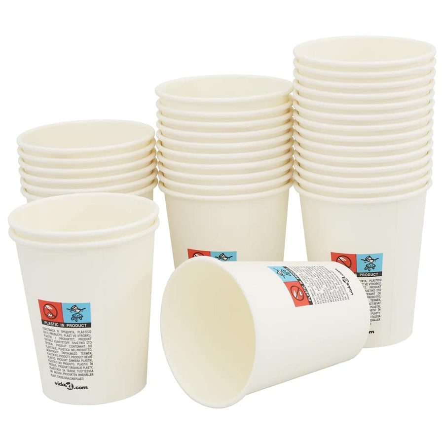 Papieren koffiekopjes 1000 st 8oz 200 ml wit