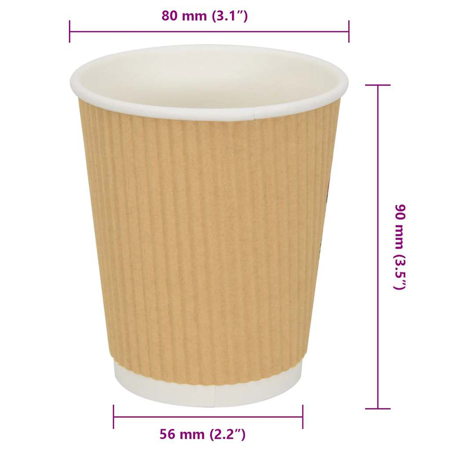 Papieren koffiekopjes 500 st 8oz 200 ml bruin