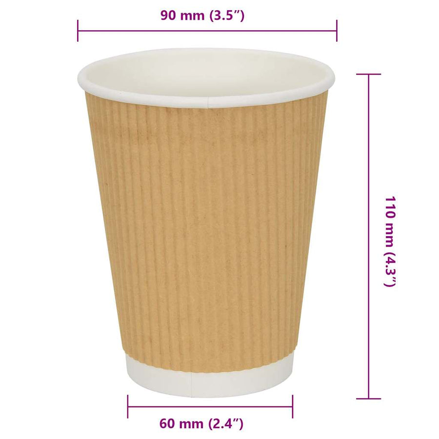 Papieren koffiekopjes 500 st 12oz 300 ml bruin