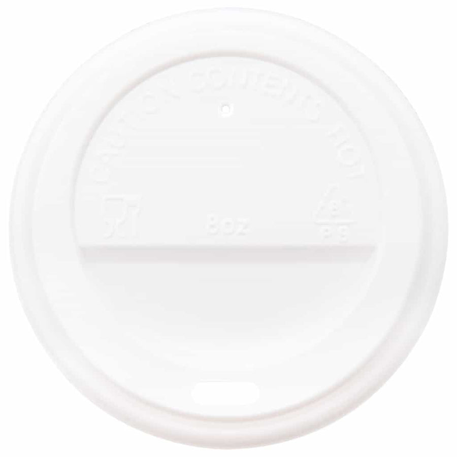 Papieren koffiebekerdeksels Ø80 mm 8oz 1000 st kunststof wit