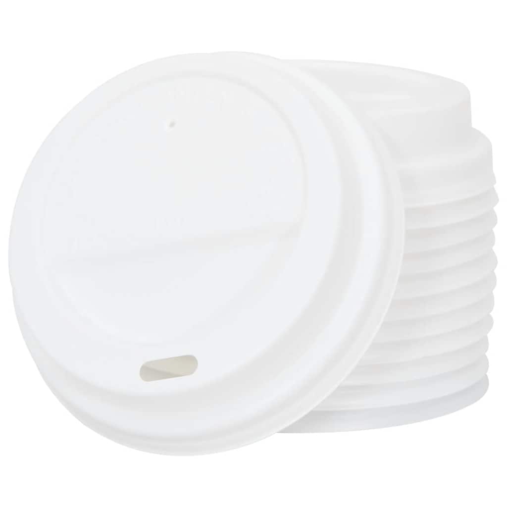 Papieren koffiebekerdeksels Ø80 mm 8oz 1000 st kunststof wit