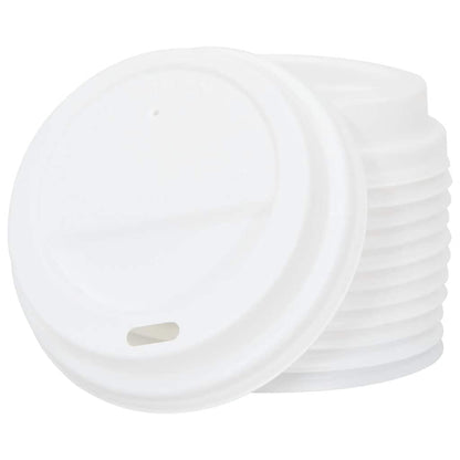 Papieren koffiebekerdeksels Ø80 mm 8oz 1000 st kunststof wit