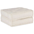 Poef 70x70x36 cm crèmekleurig stof