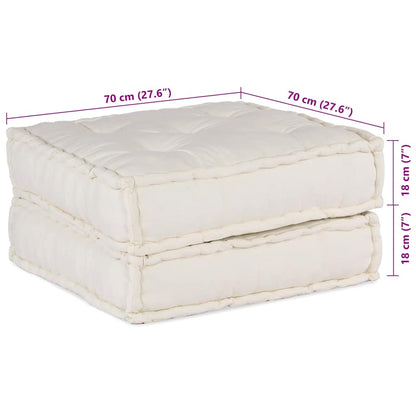 Poef modulair 70x70x36 crèmekleurig stof