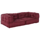 2-Seater Modular Sofa Chestnut Fabric 140X70X36