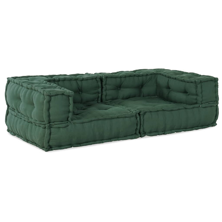 2-Zits Modulaire Bank 140X70X36 Stof Groen