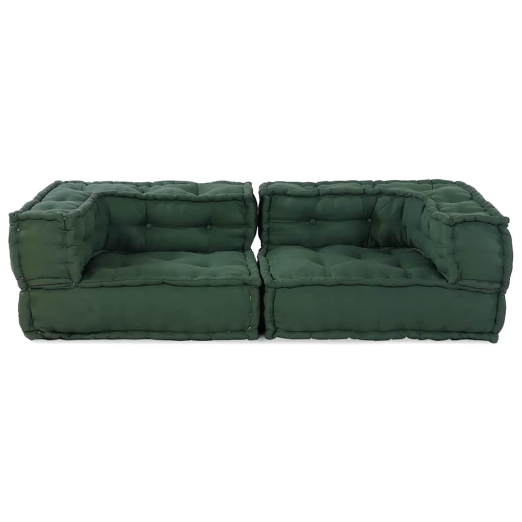 2-Zits Modulaire Bank 140X70X36 Stof Groen