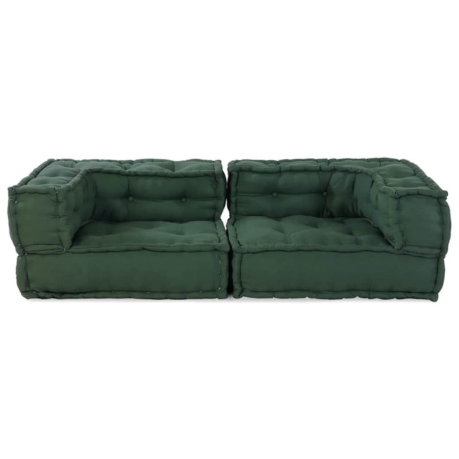2-Zits Modulaire Bank 140X70X36 Stof Groen