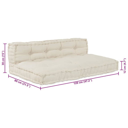 Pallet Sofa Kussen 2 pcs Crème Stof