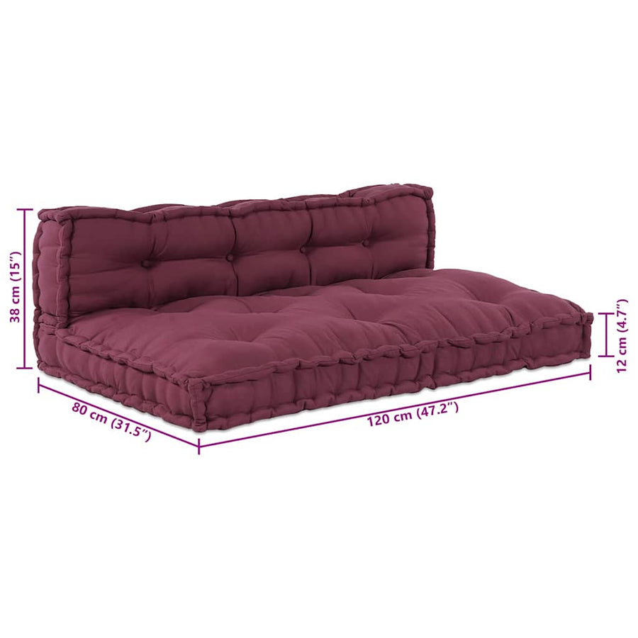 Bankkussen 2 pcs Bordeaux Stof