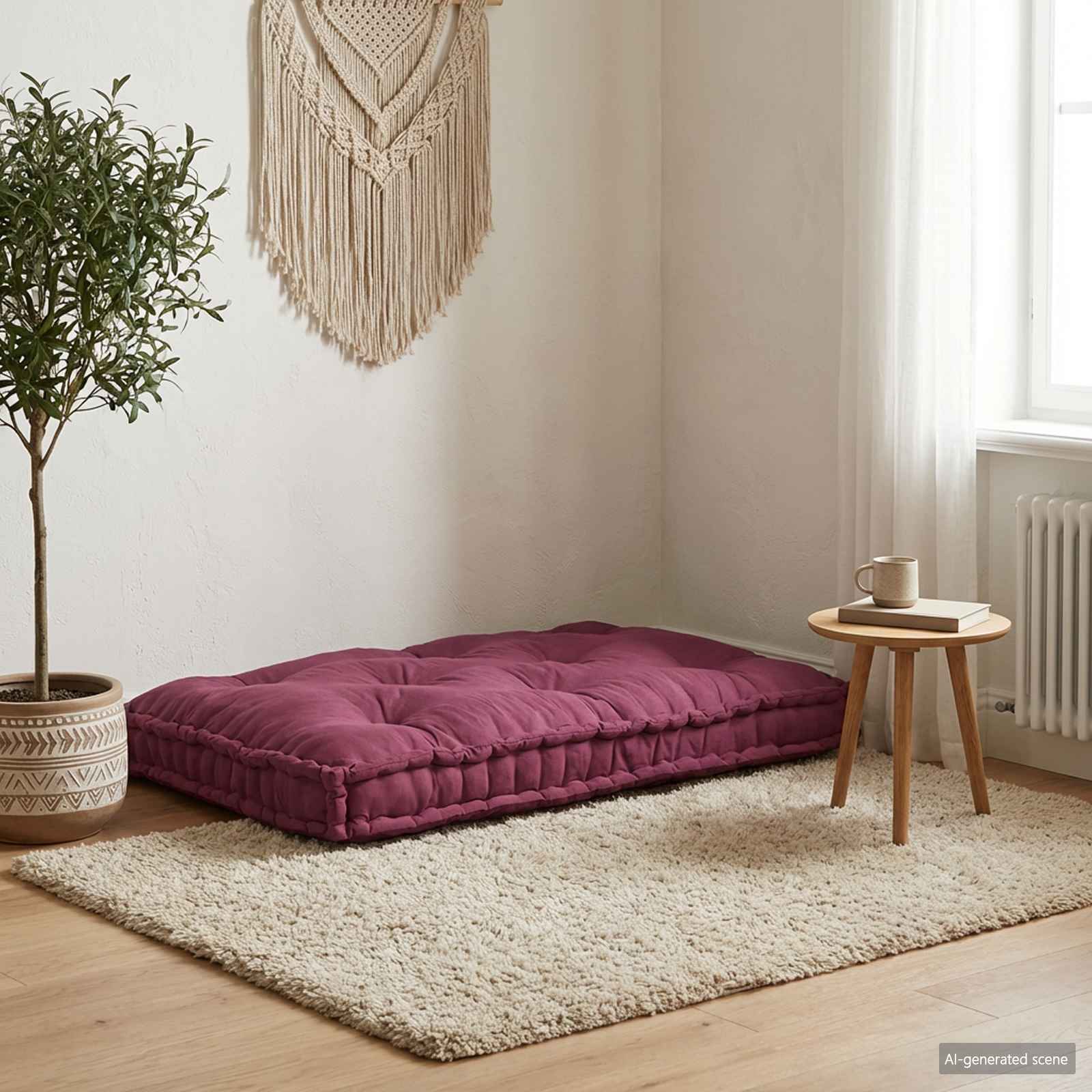 Pallet Sofa Kussen Bordeaux 120 x 80 x 12 cm Stof