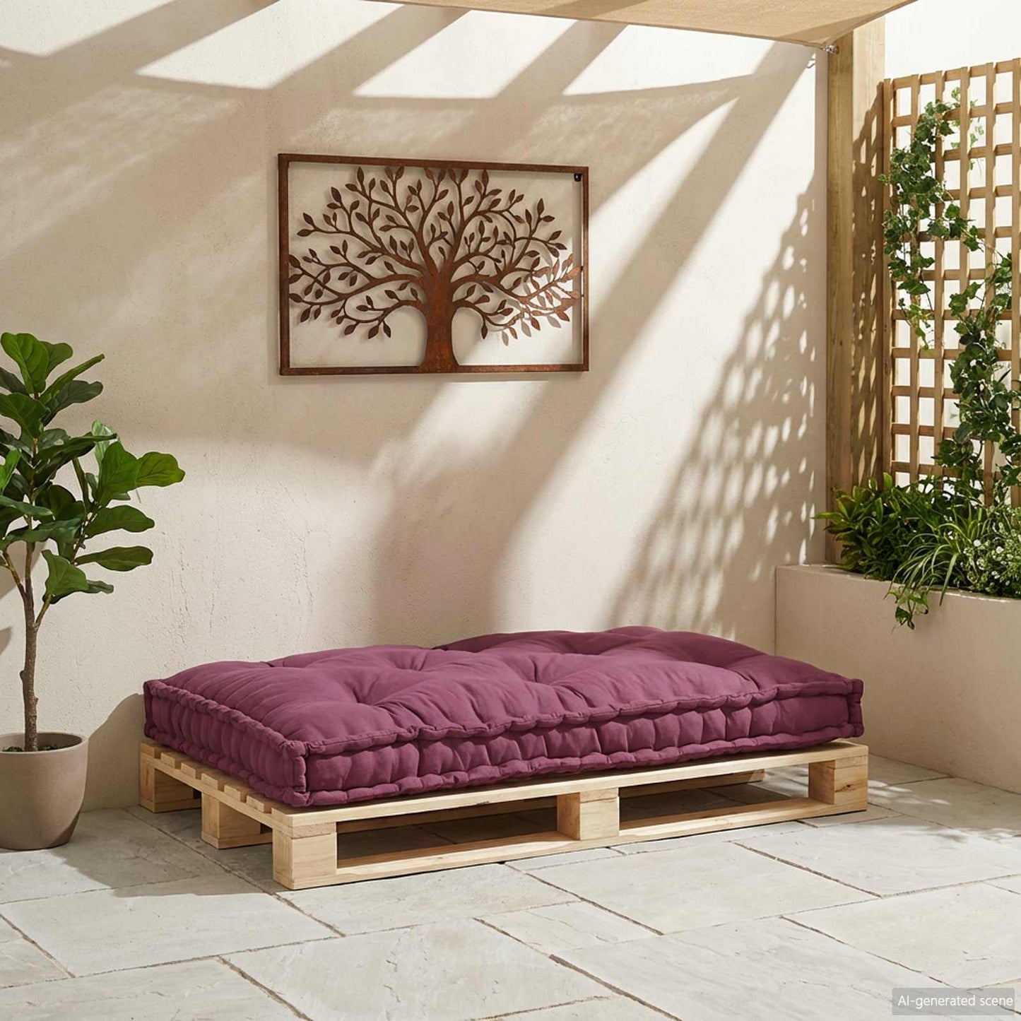 Pallet Sofa Kussen Bordeaux 120 x 80 x 12 cm Stof