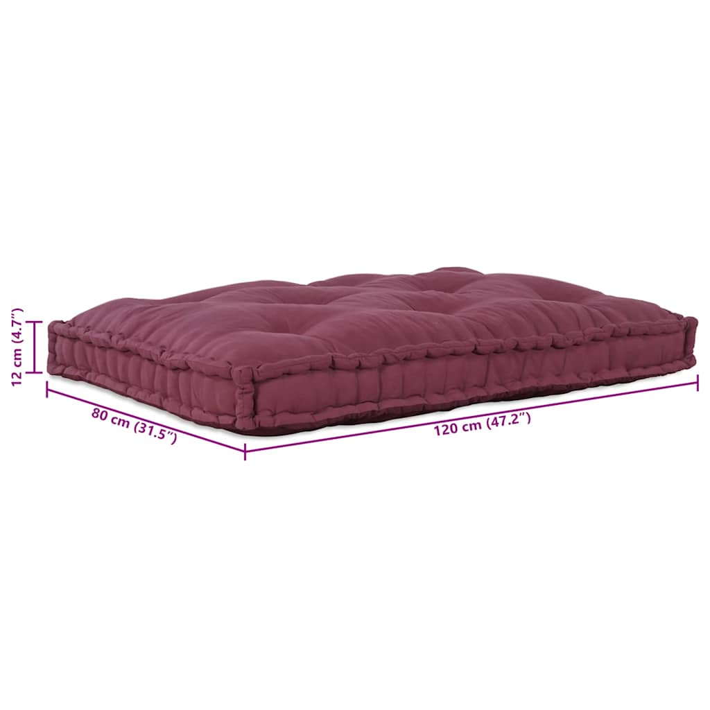 Pallet Sofa Kussen Bordeaux 120 x 80 x 12 cm Stof