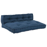 Modulaire bank 2 delen indigo stof 120x80x38 cm