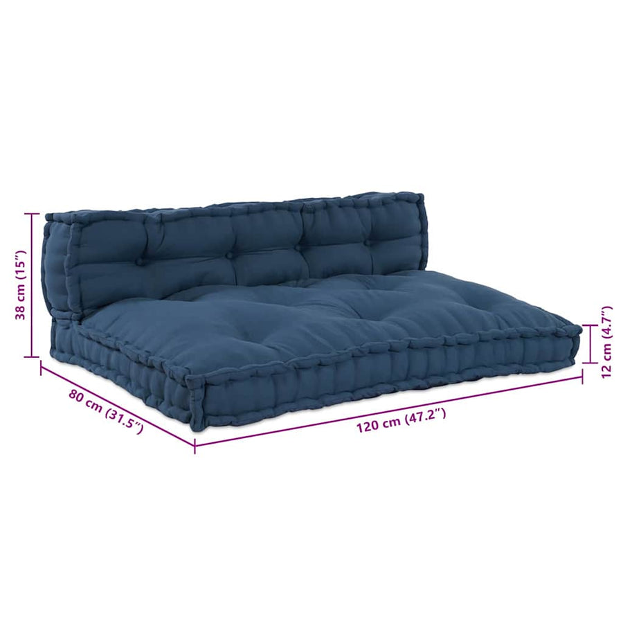 Modulair bank 2 pcs Indigo 120 x 80 x 38 cm Stof