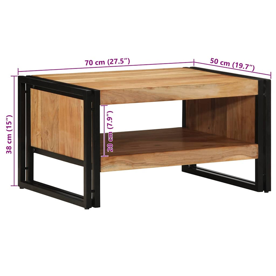 Salontafel 70x50x38 cm massief acaciahout