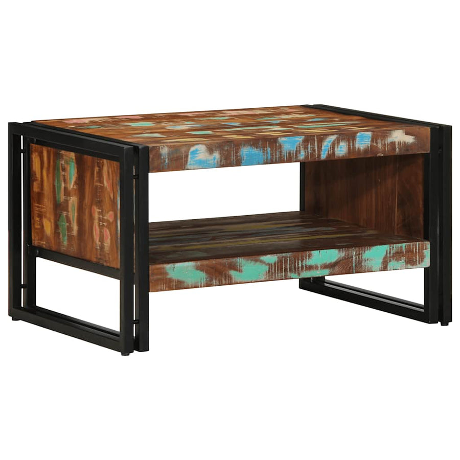 Salontafel 70x50x38 cm massief gerecycled hout meerkleurig