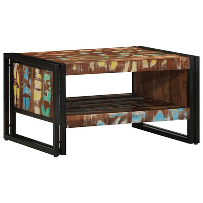 Salontafel 70x50x38 cm massief gerecycled hout meerkleurig