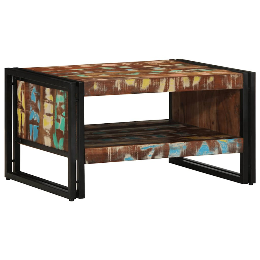Salontafel 70x50x38 cm massief gerecycled hout meerkleurig