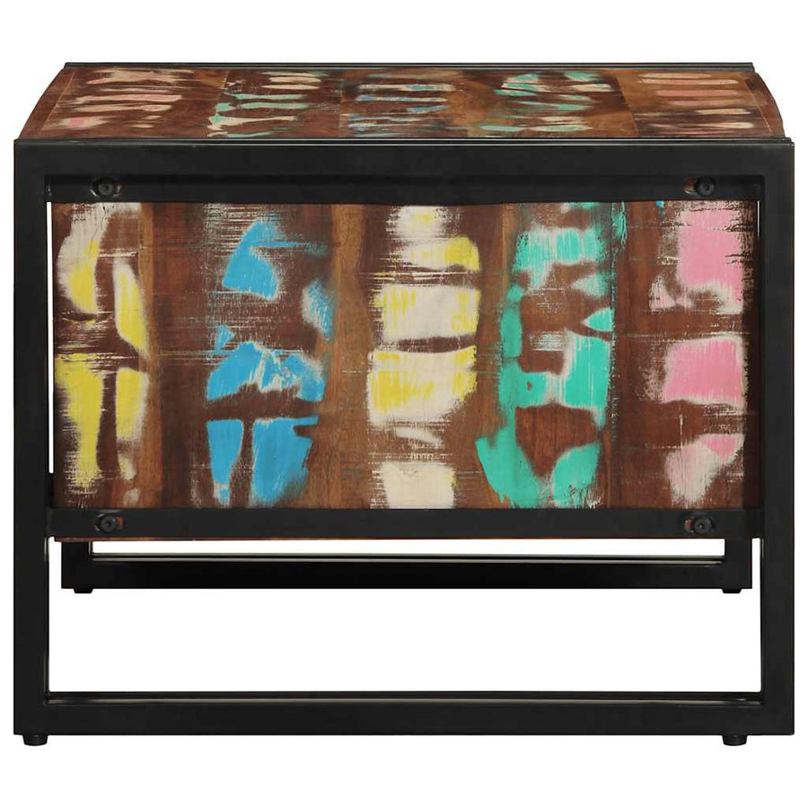 Salontafel 70x50x38 cm massief gerecycled hout meerkleurig