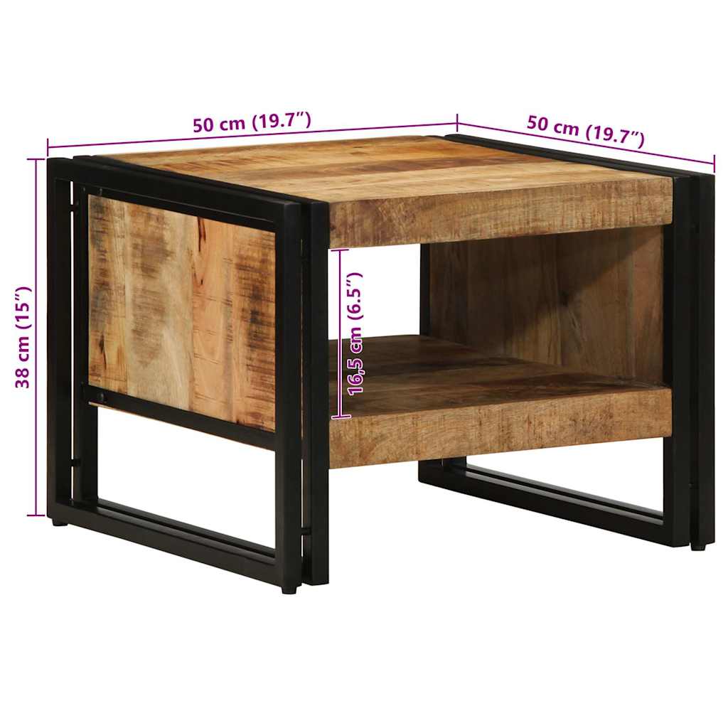 Salontafel 50x50x38 cm massief ruw hout mango