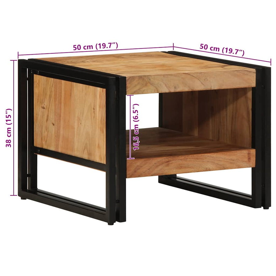 Salontafel 50x50x38 cm massief acaciahout
