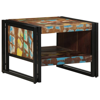Salontafel 50x50x38 cm massief gerecycled hout meerkleurig
