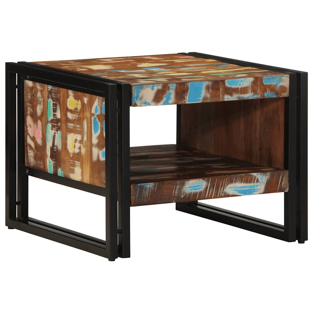 Salontafel 50x50x38 cm massief gerecycled hout meerkleurig