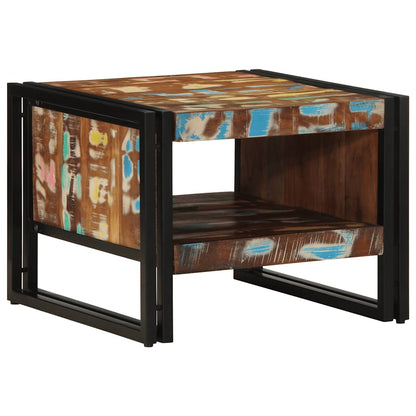 Salontafel 50x50x38 cm massief gerecycled hout meerkleurig