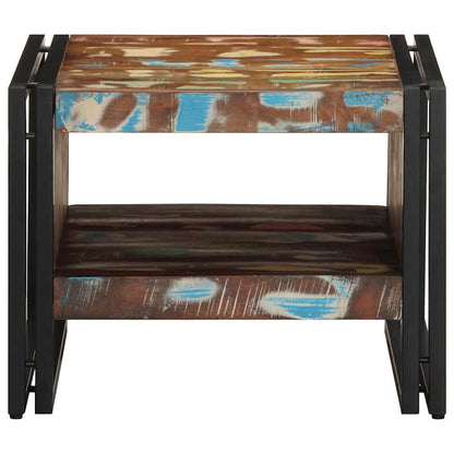Salontafel 50x50x38 cm massief gerecycled hout meerkleurig