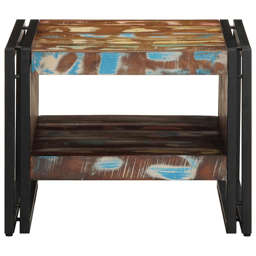 Salontafel 50x50x38 cm massief gerecycled hout meerkleurig